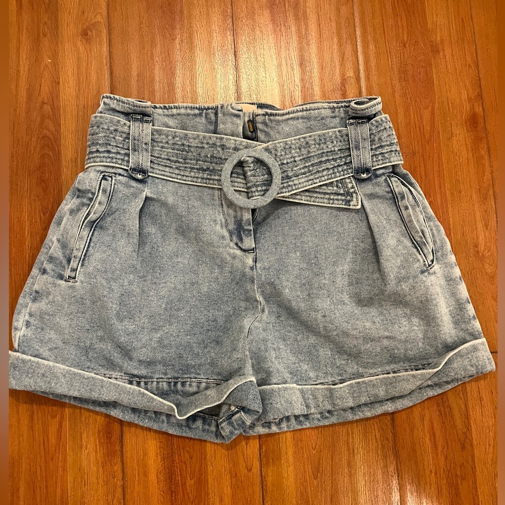 Sezane Gray Denim Shorts